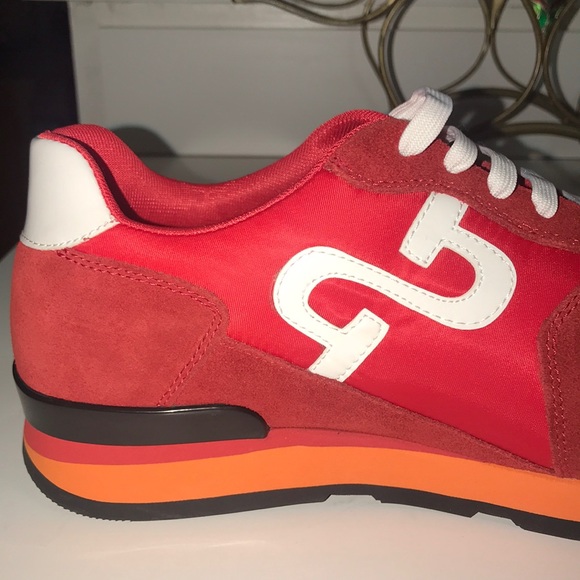 OPP FRANCE LACE UP SUEDE SNEAKERS RED - Picture 6 of 16